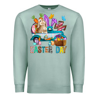 Seafoam Easter Day With Truck Premium Sweatshirt - BundleAndBundleShop