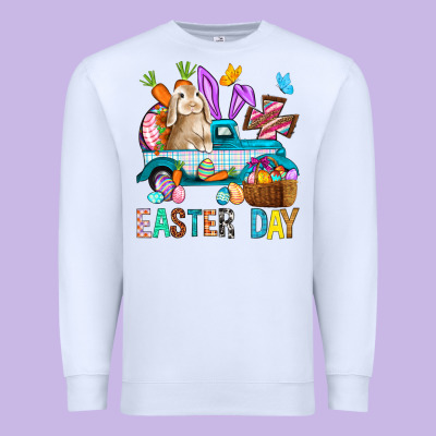 Easter Day With Truck Premium Sweatshirt Designed By Bundleandbundleshop