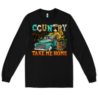 Black country roads take me home vintage truck Long Sleeve Tee - Jasminsmagicworld