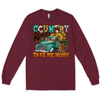 Burgundy country roads take me home vintage truck Long Sleeve Tee - Jasminsmagicworld