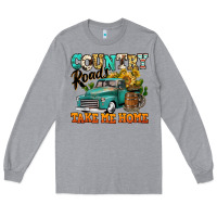 Heather Grey country roads take me home vintage truck Long Sleeve Tee - Jasminsmagicworld
