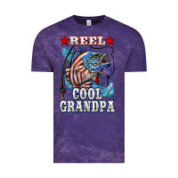 Cloud Purple reel cool grandpa american flag bass Vintage Tee - LillyAllenDesigns