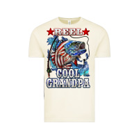 Reel Cool Grandpa American Flag Bass Vintage Tee | Teevron