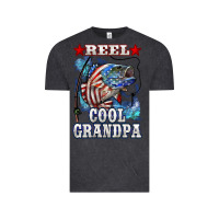 Vintage Black reel cool grandpa american flag bass Vintage Tee - LillyAllenDesigns