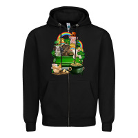 Black St. Patrick's Day animal truck Zipper Hoodie - CowGirlArtShop