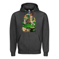 Charcoal Heather St. Patrick's Day animal truck Zipper Hoodie - CowGirlArtShop