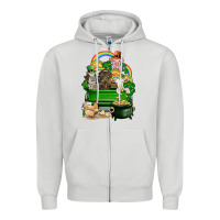 Dove Grey St. Patrick's Day animal truck Zipper Hoodie - CowGirlArtShop