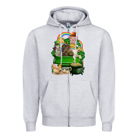 Heather Grey St. Patrick's Day animal truck Zipper Hoodie - CowGirlArtShop