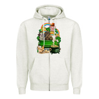 Oatmeal Heather St. Patrick's Day animal truck Zipper Hoodie - CowGirlArtShop