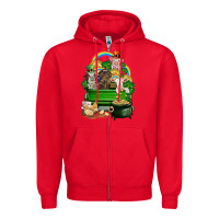 Red St. Patrick's Day animal truck Zipper Hoodie - CowGirlArtShop