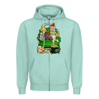 Seafoam St. Patrick's Day animal truck Zipper Hoodie - CowGirlArtShop