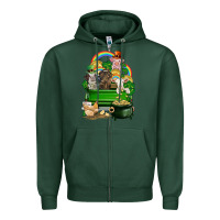Sports Green St. Patrick's Day animal truck Zipper Hoodie - CowGirlArtShop