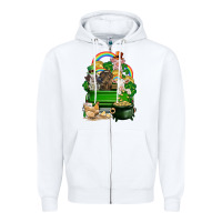 White St. Patrick's Day animal truck Zipper Hoodie - CowGirlArtShop