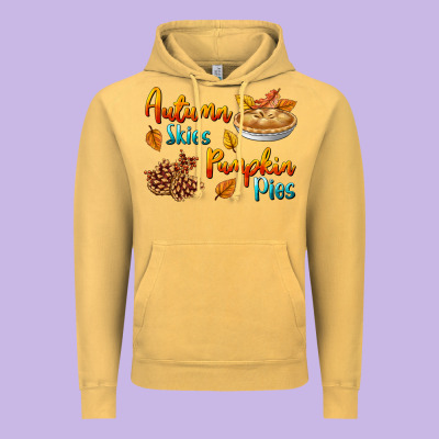 Autumn Skies Pumpkin Pies Vintage Hoodie Designed By Bundleandbundleshop