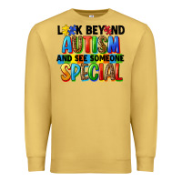 Antique Gold look beyond autism and see someone special Premium Sweatshirt - FaDigitalArtStudio