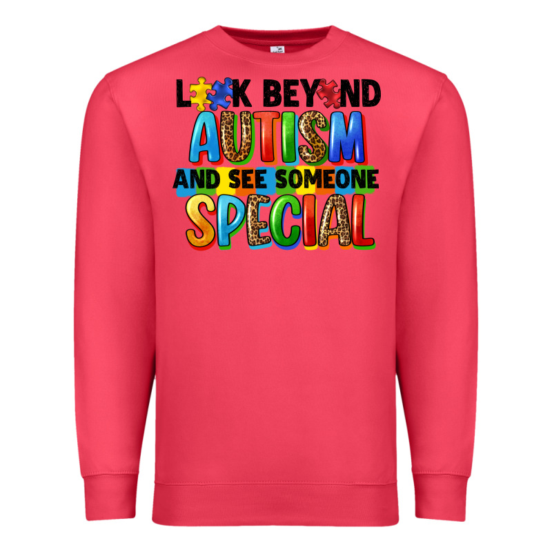 Look Beyond Autism And See Someone Special Premium Sweatshirt by FaDigitalArtStudio | Teevron