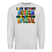 Dove Grey look beyond autism and see someone special Premium Sweatshirt - FaDigitalArtStudio