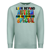 Seafoam look beyond autism and see someone special Premium Sweatshirt - FaDigitalArtStudio