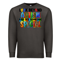 Smoke look beyond autism and see someone special Premium Sweatshirt - FaDigitalArtStudio
