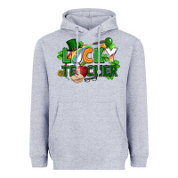 Heather Grey lucky teacher St. Patricks Day Heavyweight Hoodie - FaDigitalArtStudio