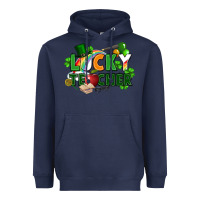 Navy lucky teacher St. Patricks Day Heavyweight Hoodie - FaDigitalArtStudio