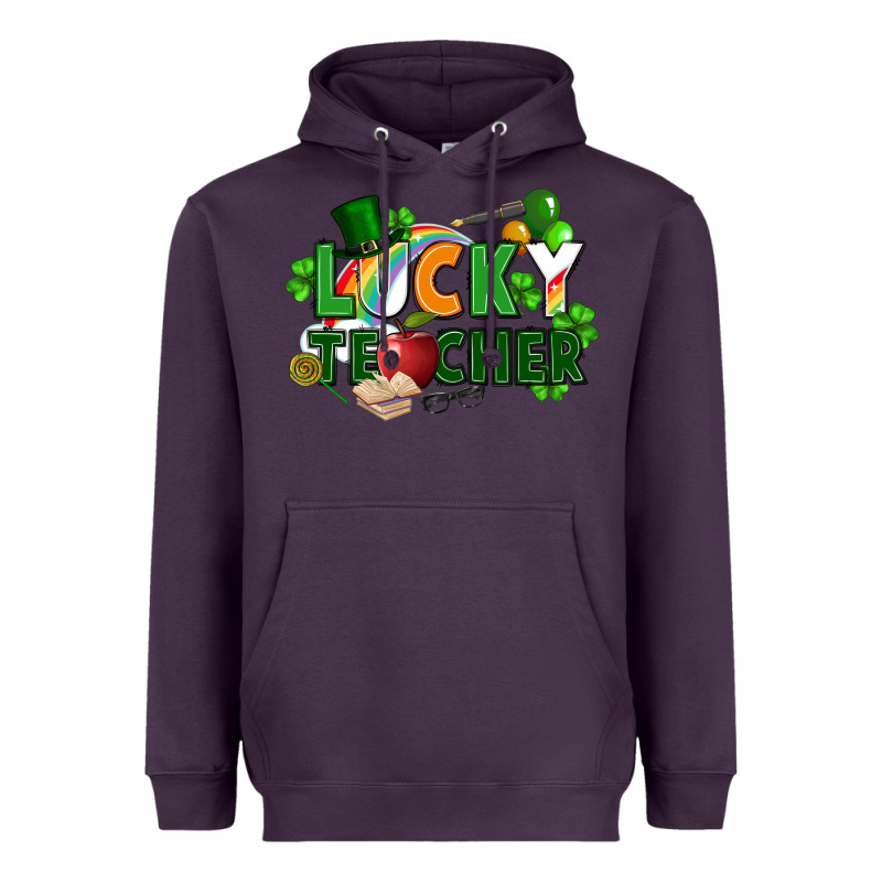 Lucky Teacher St. Patricks Day Heavyweight Hoodie by FaDigitalArtStudio | Teevron
