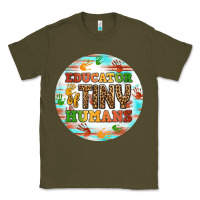 Army Green educator of tiny humans round earring Classic Tee - BundleAndBundleShop