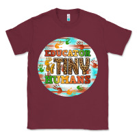 Burgundy educator of tiny humans round earring Classic Tee - BundleAndBundleShop
