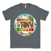 Charcoal Heather educator of tiny humans round earring Classic Tee - BundleAndBundleShop
