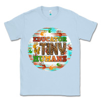 Dusty Blue educator of tiny humans round earring Classic Tee - BundleAndBundleShop