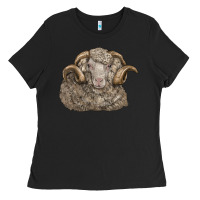 Black merino wool sheep head Ladies Tee - LillyAllenDesigns