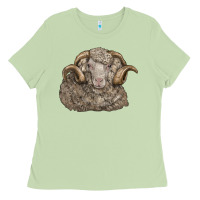 Matcha merino wool sheep head Ladies Tee - LillyAllenDesigns