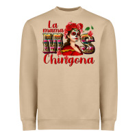 Mushroom La mama mos Chingona Heavyweight Sweatshirt - NancyCooperArtShop