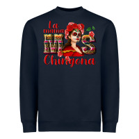 Navy La mama mos Chingona Heavyweight Sweatshirt - NancyCooperArtShop