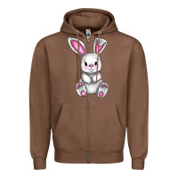 Chestnut Cute bunny Easter Zipper Hoodie - CowGirlArtShop