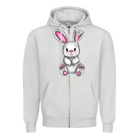 Dove Grey Cute bunny Easter Zipper Hoodie - CowGirlArtShop