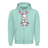 Seafoam Cute bunny Easter Zipper Hoodie - CowGirlArtShop