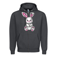 Smoke Cute bunny Easter Zipper Hoodie - CowGirlArtShop