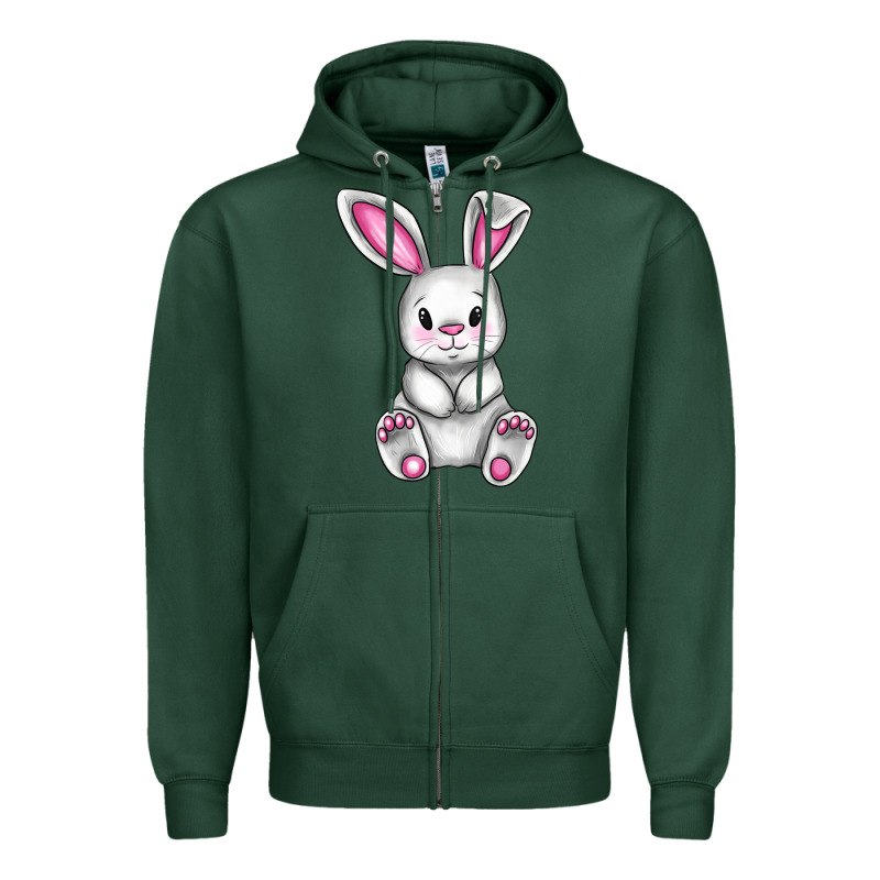 Cute Bunny Easter Zipper Hoodie by CowGirlArtShop | Teevron