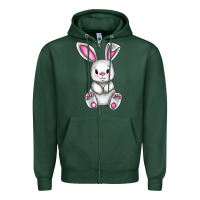 Sports Green Cute bunny Easter Zipper Hoodie - CowGirlArtShop