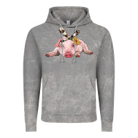 Cloud Rock baby pig with cowhide ribbon Vintage Hoodie - RanaPortraitStore