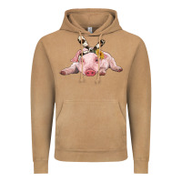 Vintage Camel baby pig with cowhide ribbon Vintage Hoodie - RanaPortraitStore