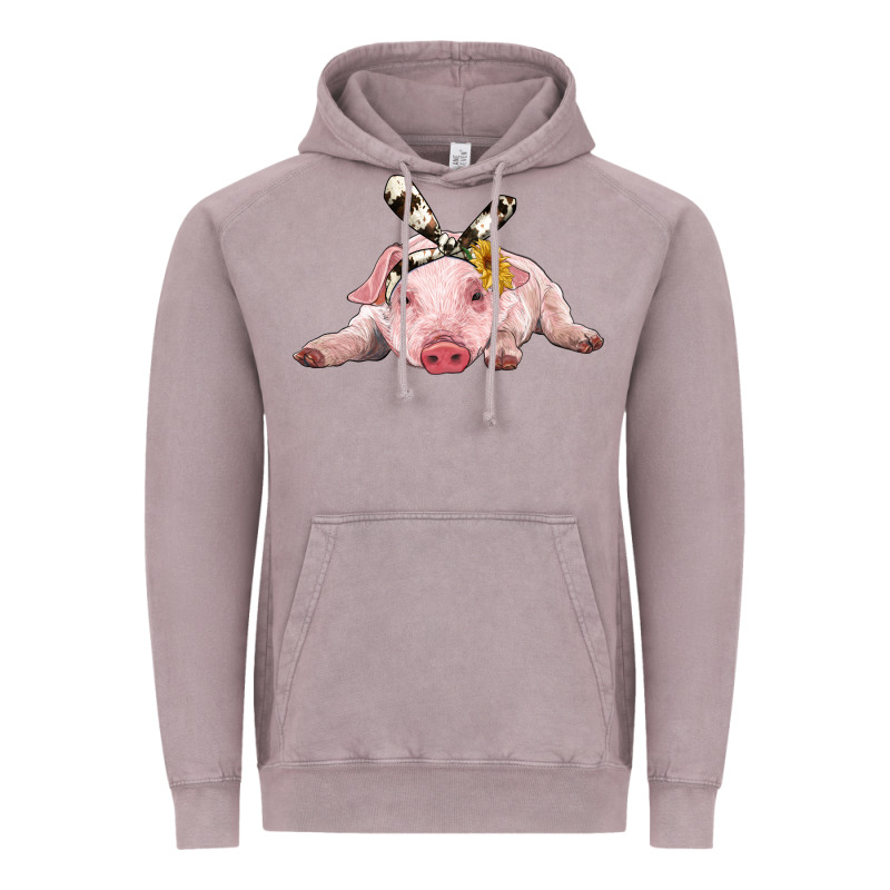 Baby Pig With Cowhide Ribbon Vintage Hoodie by RanaPortraitStore | Teevron