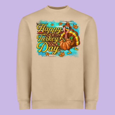 Happy Turkey Day Heavyweight Sweatshirt Designed By Texasbilliewilder