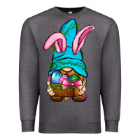 Charcoal Heather Easter Wicker Basket Gnome Premium Sweatshirt - BundleAndBundleShop
