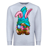 Heather Grey Easter Wicker Basket Gnome Premium Sweatshirt - BundleAndBundleShop