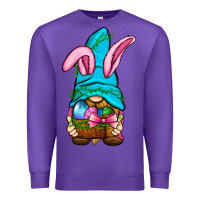 Purple Easter Wicker Basket Gnome Premium Sweatshirt - BundleAndBundleShop
