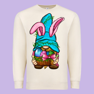 Easter Wicker Basket Gnome Premium Sweatshirt Designed By Bundleandbundleshop