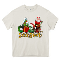 Cream cozy season with santa christmas tree cactus and gift Heavy Core Tee - AdoDesignShop