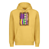 Antique Gold mardi gras usa flag leopard Premium Hoodie - OliviaCreatesArt